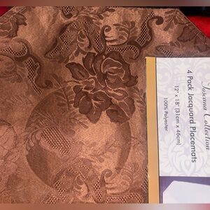 Brown Jacquard Placemats Set